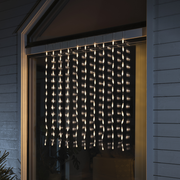Gardinslynge med dråper - 120 cm varmhvit LED-Julebelysning juletrelys ute-Konstsmide-4051-103-Lightup.no
