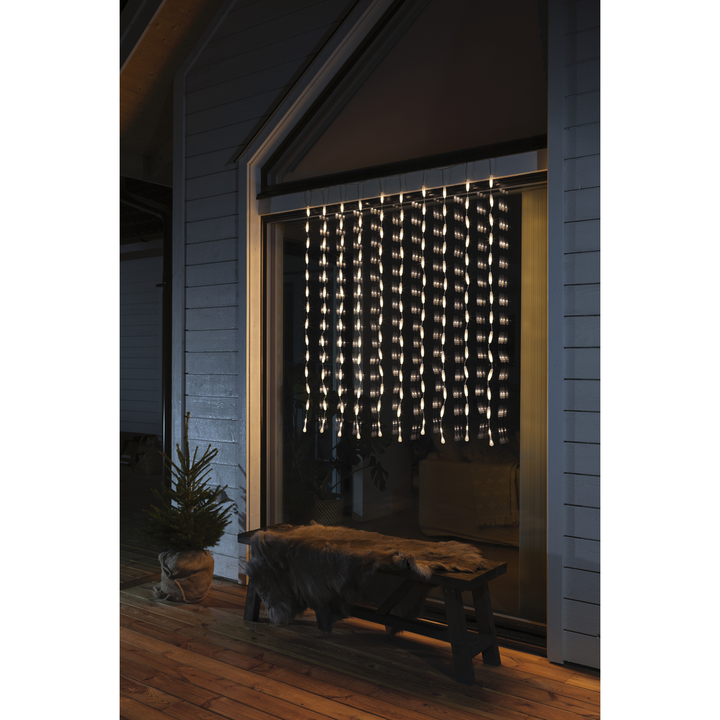 Gardinslynge med dråper - 120 cm varmhvit LED-Julebelysning juletrelys ute-Konstsmide-4051-103-Lightup.no