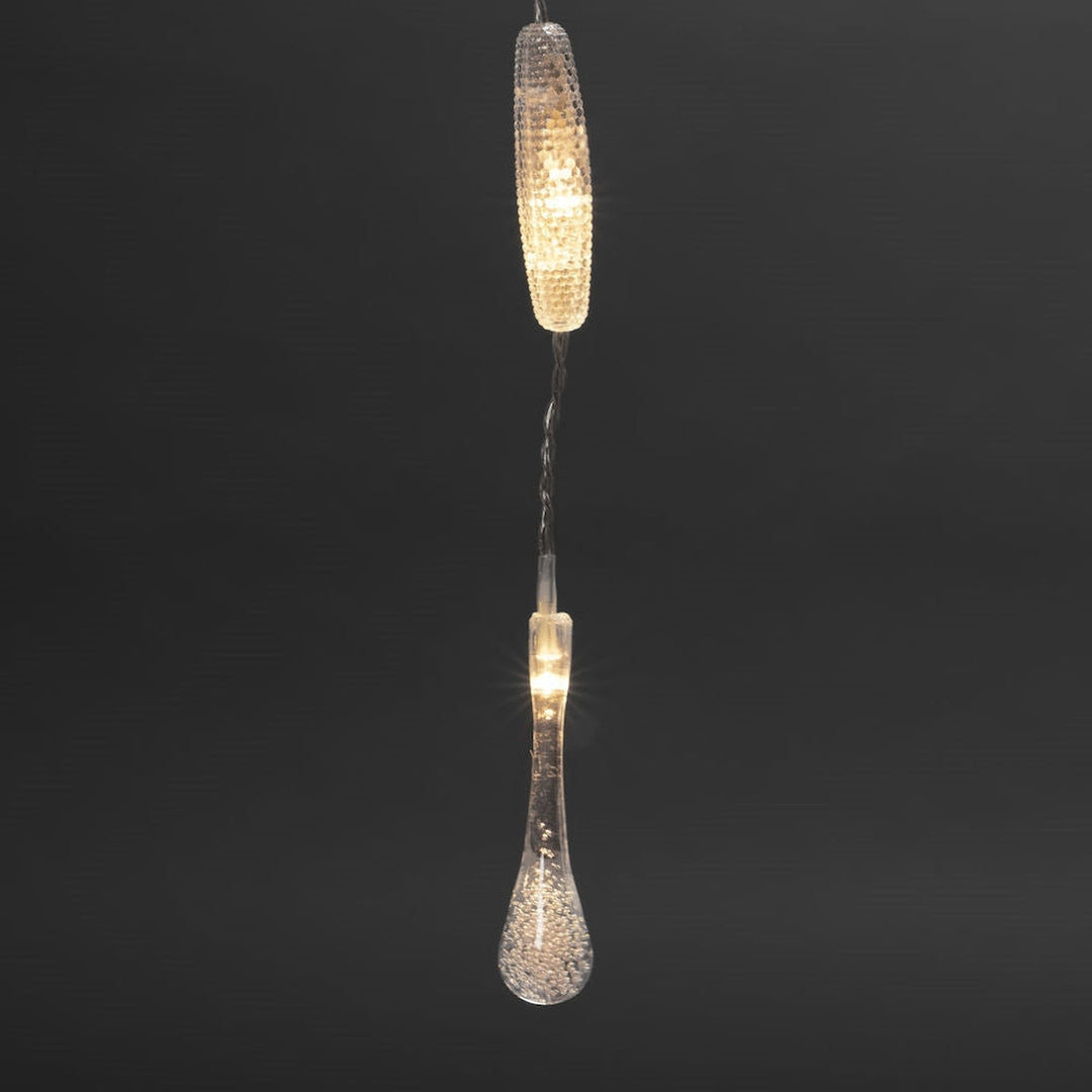 Gardinslynge med dråper - 200 cm varmhvit LED-Julebelysning juletrelys ute-Konstsmide-4052-103-Lightup.no