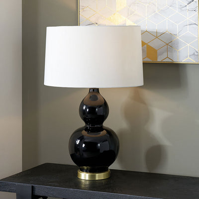 Gatsby bordlampe 63,5 cm - Svart/Hvit/Messingfarget-Bordlamper-Pacific Lifestyle-30-938-C-Lightup.no
