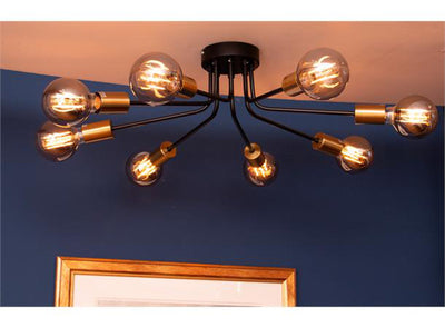 Gent taklampe/takplafond - Svart med messing detaljer-Taklamper-Scanlight-169373-Lightup.no
