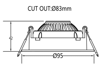 Georgia 360 lavtbyggende downlight 7W 3000K RA97 Dimbar IP44 - Hvit-Downlight lavtbyggende-NorDesign-190973006-Lightup.no