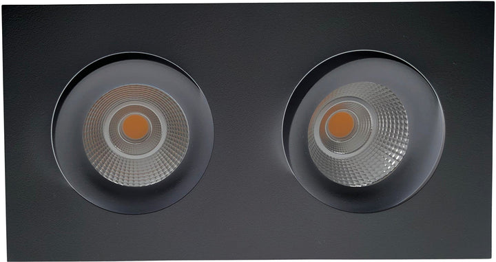 Georgia 360 lavtbyggende downlight dobbel 2x7W 3000K RA97 Dimbar IP44-Downlight lavtbyggende-NorDesign-Svart-192973005+307760180v2-Lightup.no