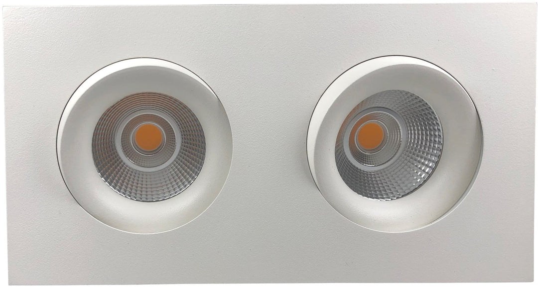 Georgia 360 lavtbyggende downlight dobbel 2x7W 3000K RA97 Dimbar IP44 - Hvit-Downlight lavtbyggende-NorDesign-Hvit-192973006+307760180v2-Lightup.no