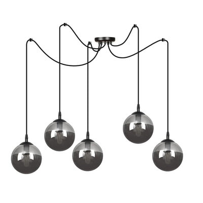Gigi takpendel 5 lys - Svart/Røykfargert-Takpendler-Emibig-937/5-Lightup.no