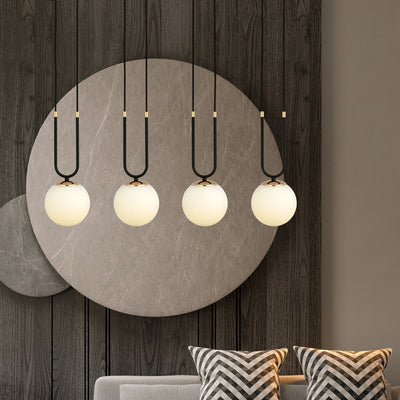 Glam takpendel 4 lys - Svart/Opal-Takpendler-Emibig-1112/4-Lightup.no