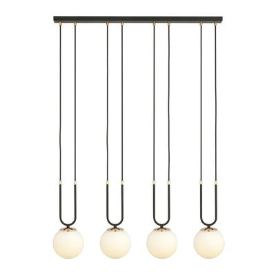 Glam takpendel 4 lys - Svart/Opal-Takpendler-Emibig-1112/4-Lightup.no