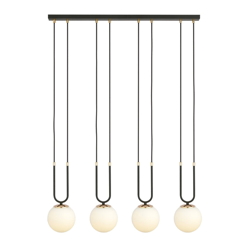 Glam takpendel 4 lys - Svart/Opal-Takpendler-Emibig-1112/4-Lightup.no
