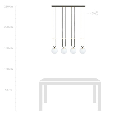 Glam takpendel 4 lys - Svart/Opal-Takpendler-Emibig-1112/4-Lightup.no