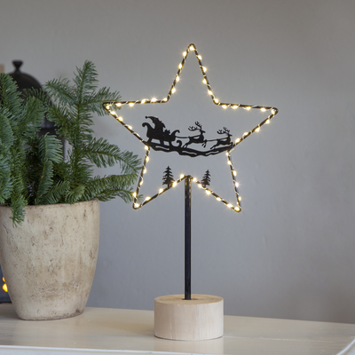 Glimta dekorasjon stjerne 40 cm batteri-Julebelysning dekor og pynt-Star Trading-701-13-Lightup.no