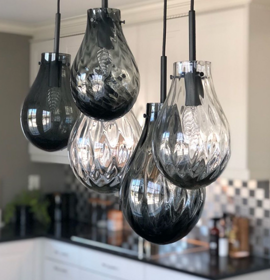 Glitre Dråper 5 stk - Grå-Takpendler-Hadeland Glassverk-Grå-Hak__GLITREBUNDLE-Lightup.no