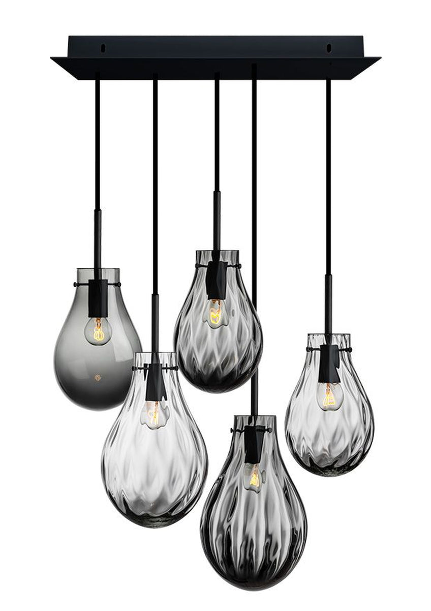 Glitre Dråper 5 stk - Grå-Takpendler-Hadeland Glassverk-Grå-Hak__GLITREBUNDLE-Lightup.no