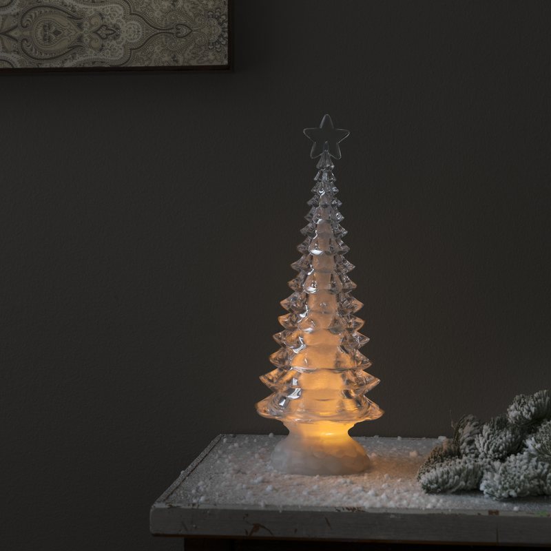 Glitrende akryltre 33 cm - Batteridrevet-Julebelysning dekor og pynt-Konstsmide-2802-000-Lightup.no