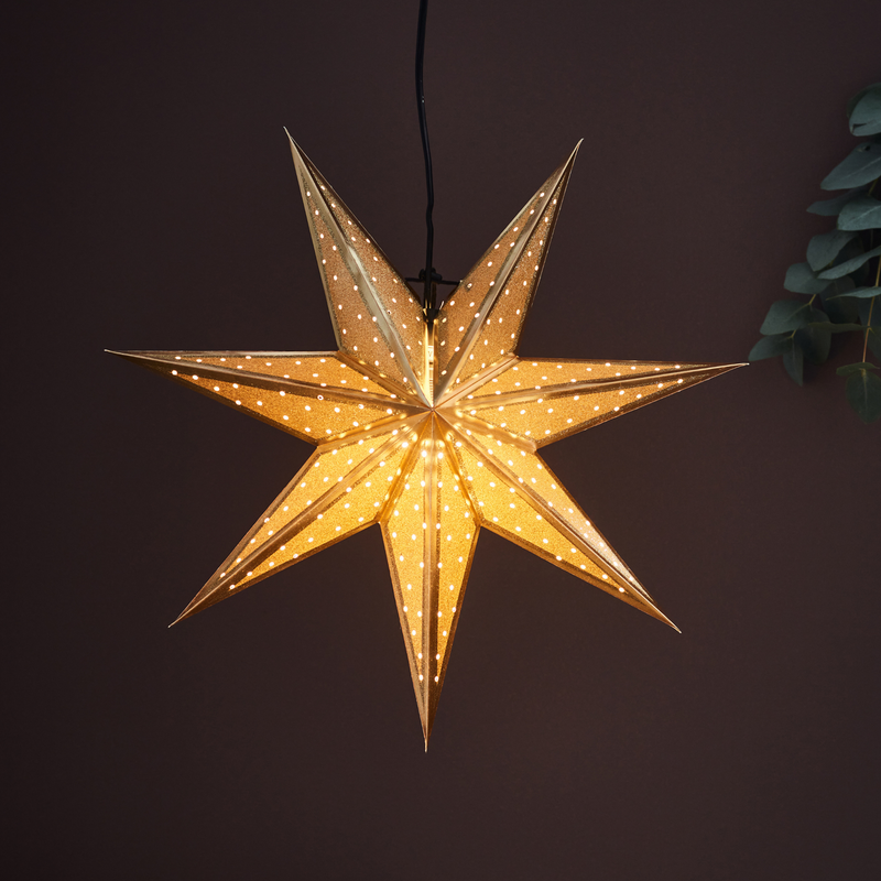 Glitter adventsstjerne 45 cm - Gull-Julebelysning adventstjerne-Marksløjd-705791-Lightup.no