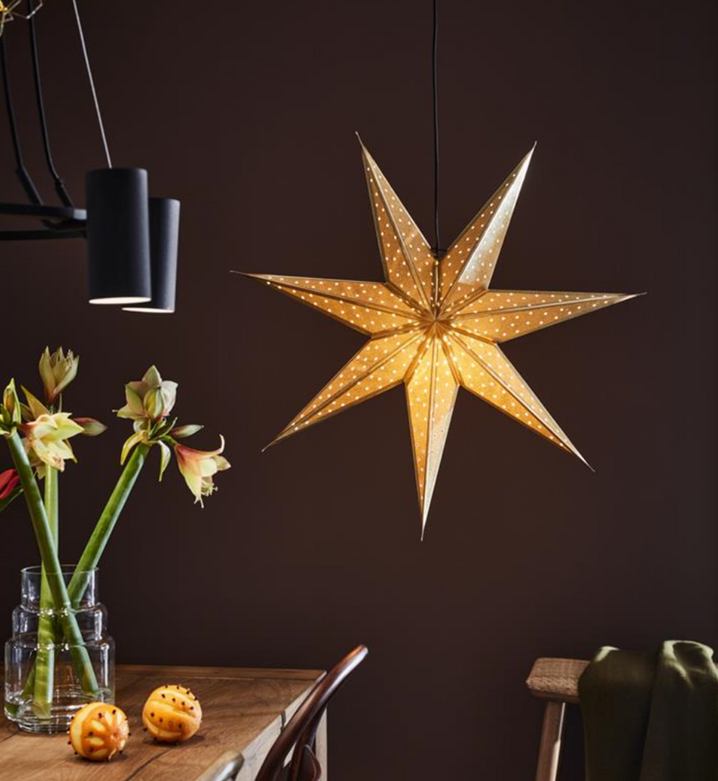 Glitter adventsstjerne 75 cm - Gull-Julebelysning adventstjerne-Marksløjd-705790-Lightup.no
