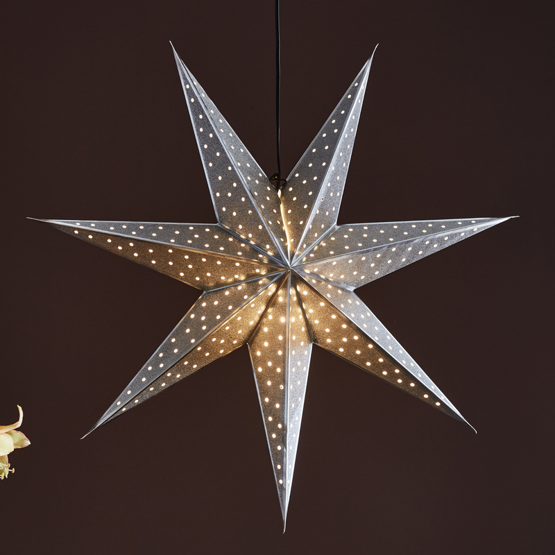 Glitter adventsstjerne 75 cm - Sølv-Julebelysning adventstjerne-Marksløjd-705788-Lightup.no