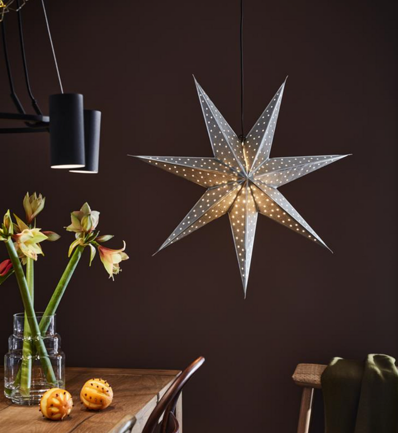 Glitter adventsstjerne 75 cm - Sølv-Julebelysning adventstjerne-Marksløjd-705788-Lightup.no