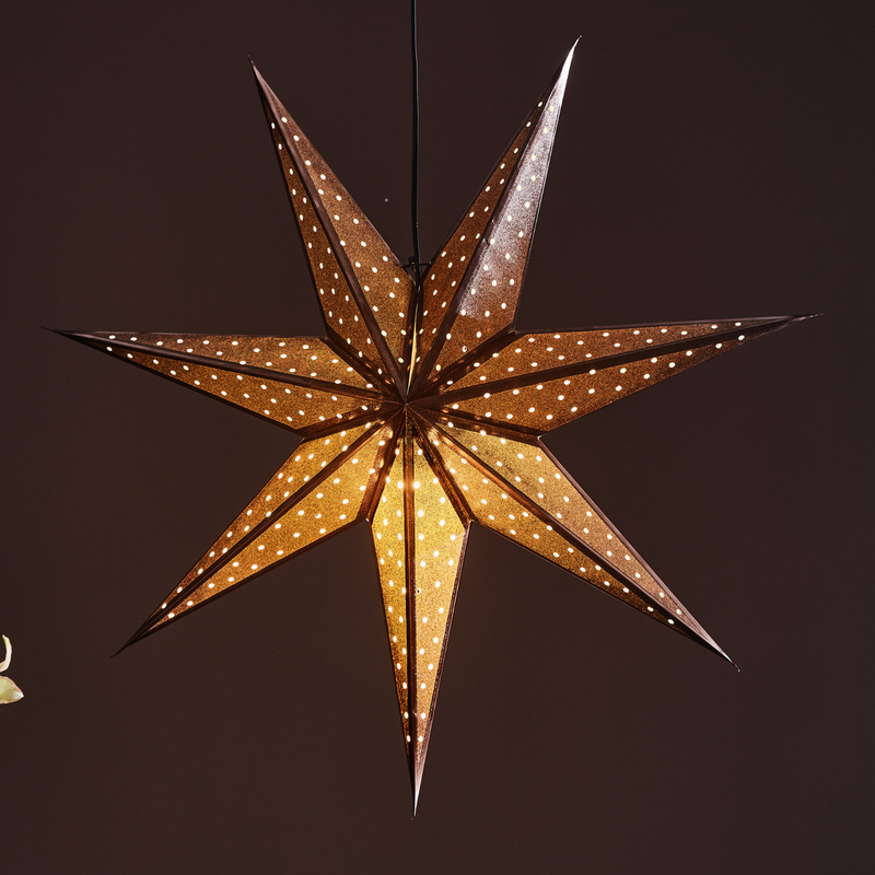 Glitter adventsstjerne 75 cm i papir - Bronse-Julebelysning adventstjerne-Marksløjd-705792-Lightup.no