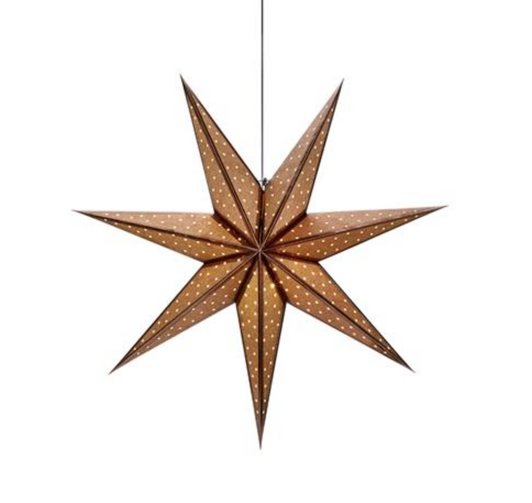 Glitter adventsstjerne 75 cm i papir - Bronse-Julebelysning adventstjerne-Marksløjd-705792-Lightup.no