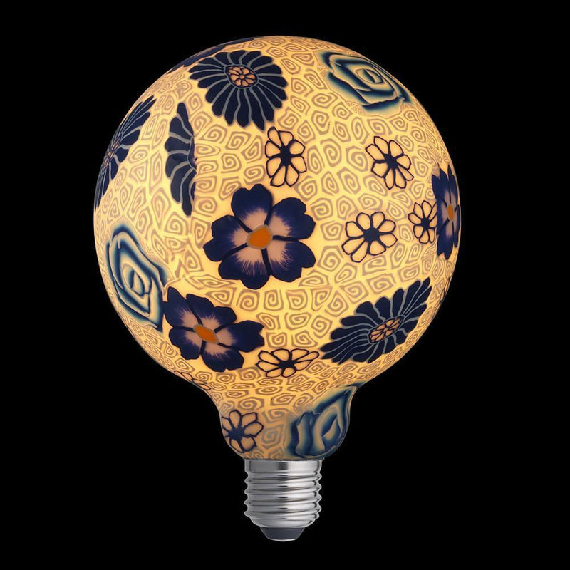 Glob Flower blå E27 dimbar 125 mm 6W-LED-pære E27 sokkel-Unison-3800150-Lightup.no