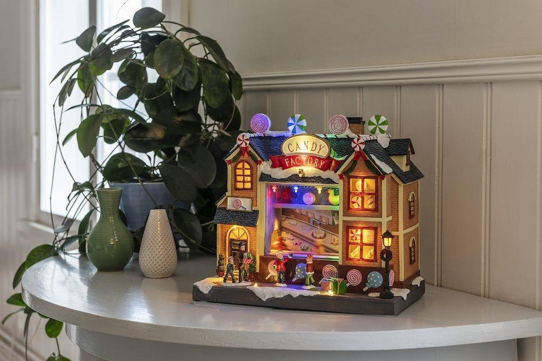 Godterifabrikk 26,5 cm 16 LED-Julebelysning dekor og pynt-Konstsmide-Flerfarget-4222-000-Lightup.no
