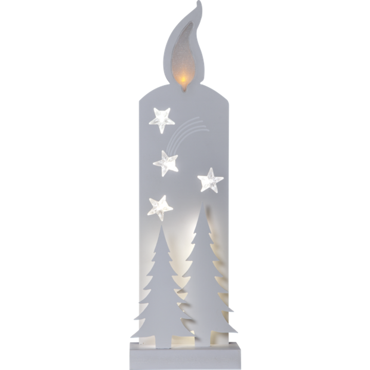 Grandy lazercut lys 50 cm - Hvit - Batteridrevet-Julebelysning dekor og pynt-Star Trading-650-18-Lightup.no