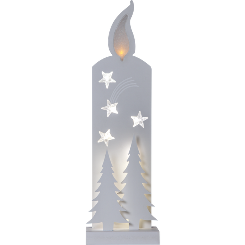 Grandy lazercut lys 50 cm - Hvit - Batteridrevet-Julebelysning dekor og pynt-Star Trading-650-18-Lightup.no