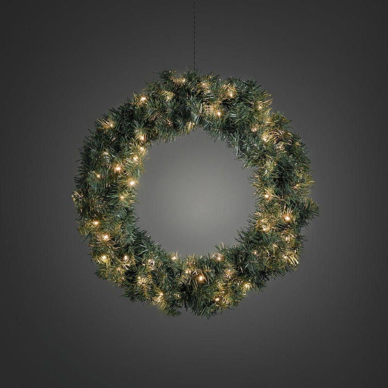 Grankrans 60 cm med 60 LED amber farget IP44 - Utendørs-Julebelysning dekor og pynt ute-Konstsmide-2755-800-Lightup.no