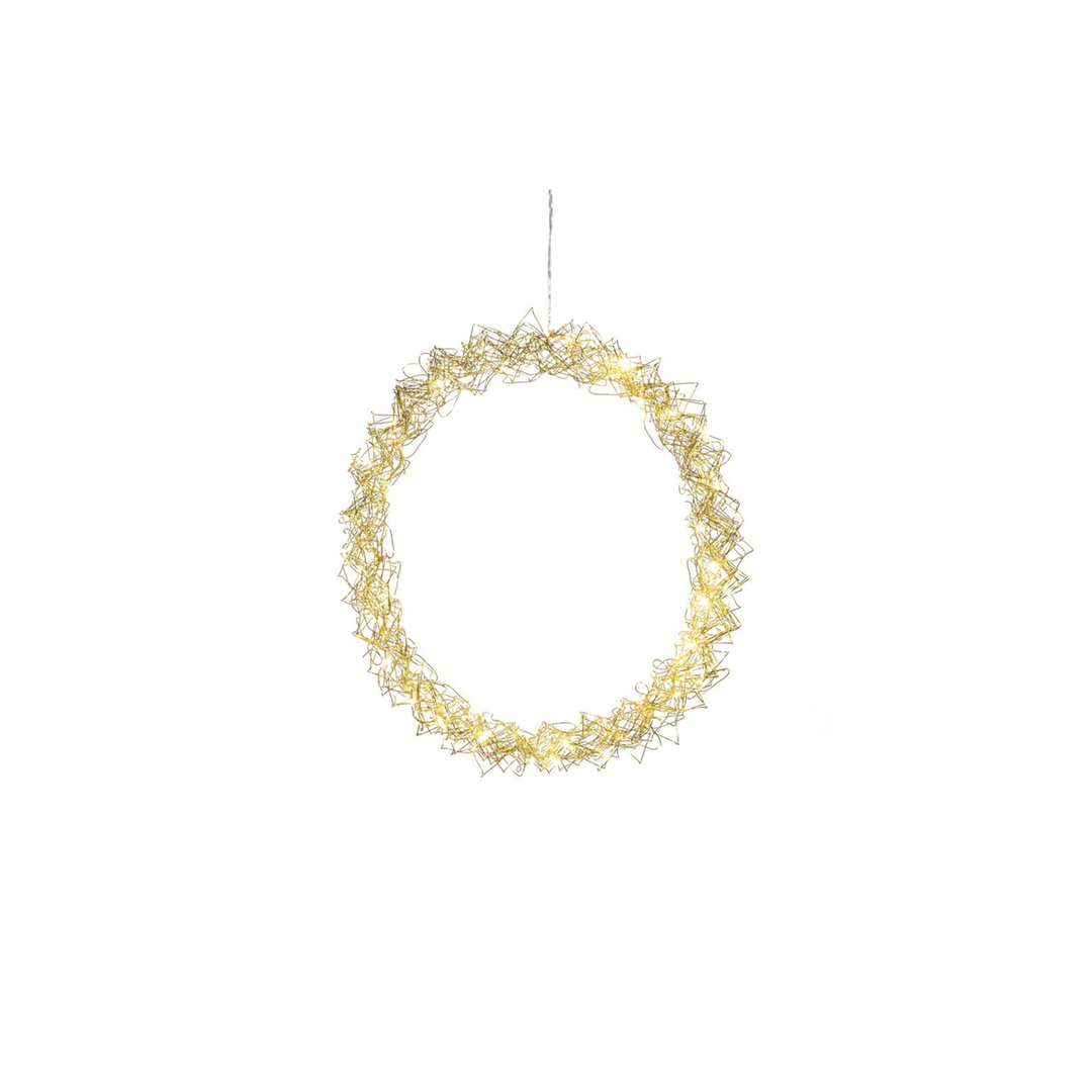 Gullfarget metallkrans - 45 cm-Julebelysning dekor og pynt-Konstsmide-Gull-1789-803-Lightup.no