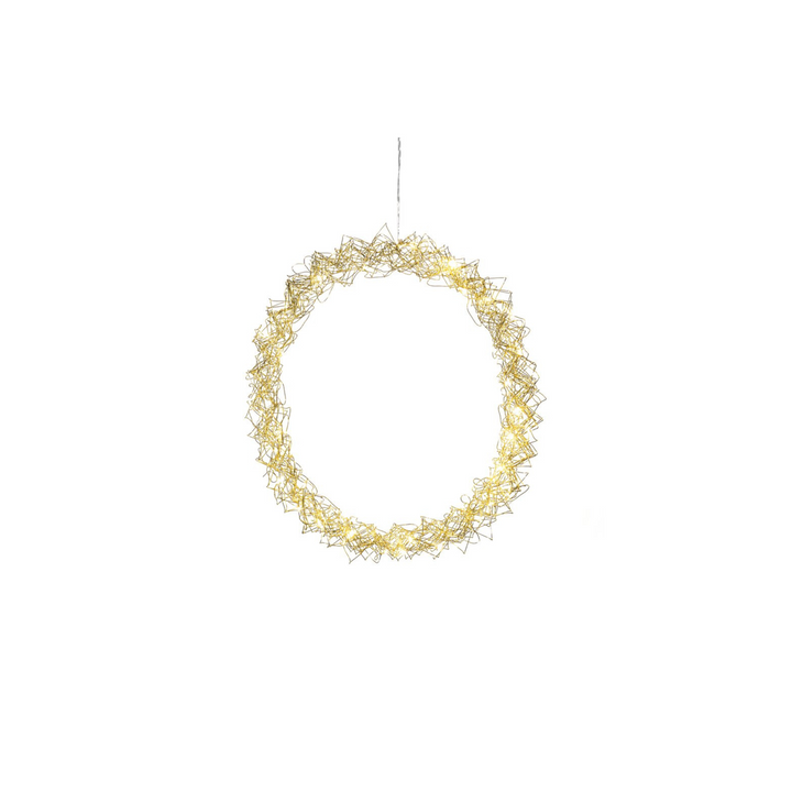 Gullfarget metallkrans - 45 cm-Julebelysning dekor og pynt-Konstsmide-Gull-1789-803-Lightup.no
