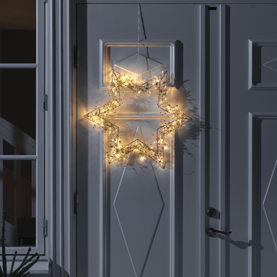 Gullfarget stjerne - 60 cm-Julebelysning dekor og pynt ute-Konstsmide-1795-803-Lightup.no