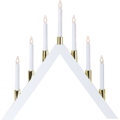 Halla adventsstake - Hvit/messing-Julebelysning adventsstake-Star Trading-266-58-Lightup.no