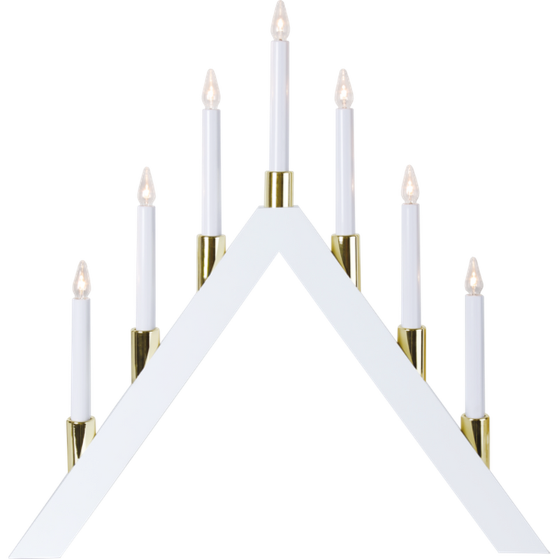 Halla adventsstake - Hvit/messing-Julebelysning adventsstake-Star Trading-266-58-Lightup.no