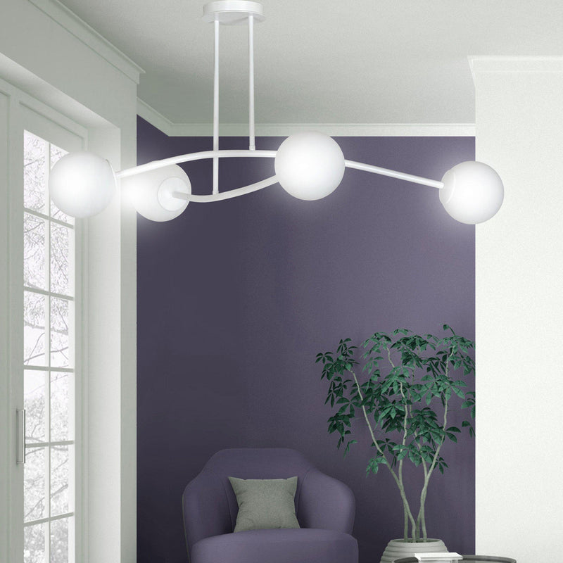 Halldor 4 taklampe - Hvit/Opal-Taklamper-Emibig-1025/4-Lightup.no