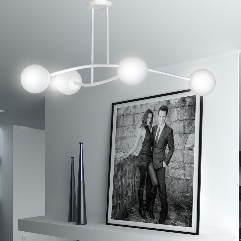 Halldor 4 taklampe - Hvit/Opal-Taklamper-Emibig-1025/4-Lightup.no