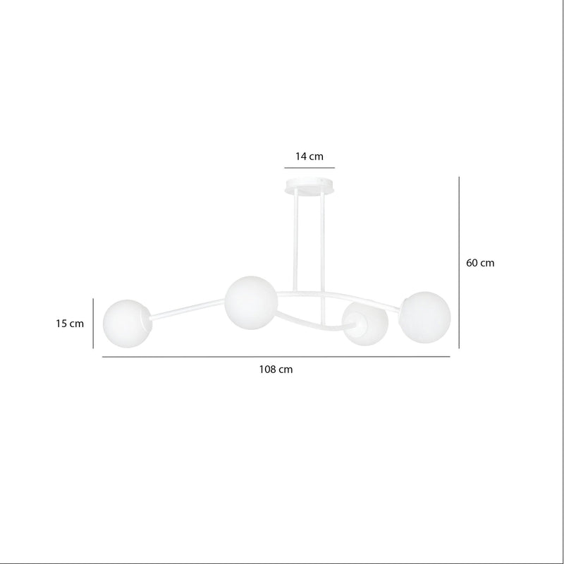 Halldor 4 taklampe - Hvit/Opal-Taklamper-Emibig-1025/4-Lightup.no