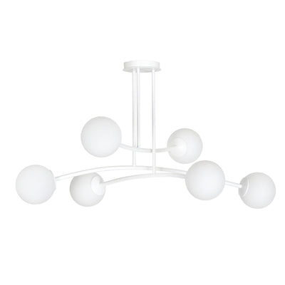 Halldor 6 taklampe - Hvit/Opal-Taklamper-Emibig-1025/6-Lightup.no