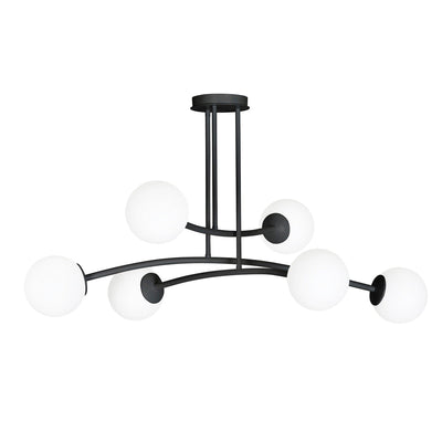 Halldor 6 taklampe - Svart/Opal-Taklamper-Emibig-1024/6-Lightup.no