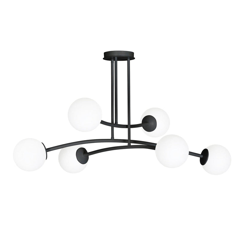 Halldor 6 taklampe - Svart/Opal-Taklamper-Emibig-1024/6-Lightup.no