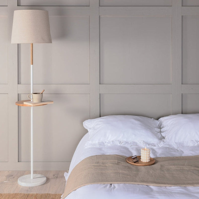 Hattman gulvlampe 165 cm - Hvit/Beige-Gulvlamper-Venture Home-15665-400-Lightup.no