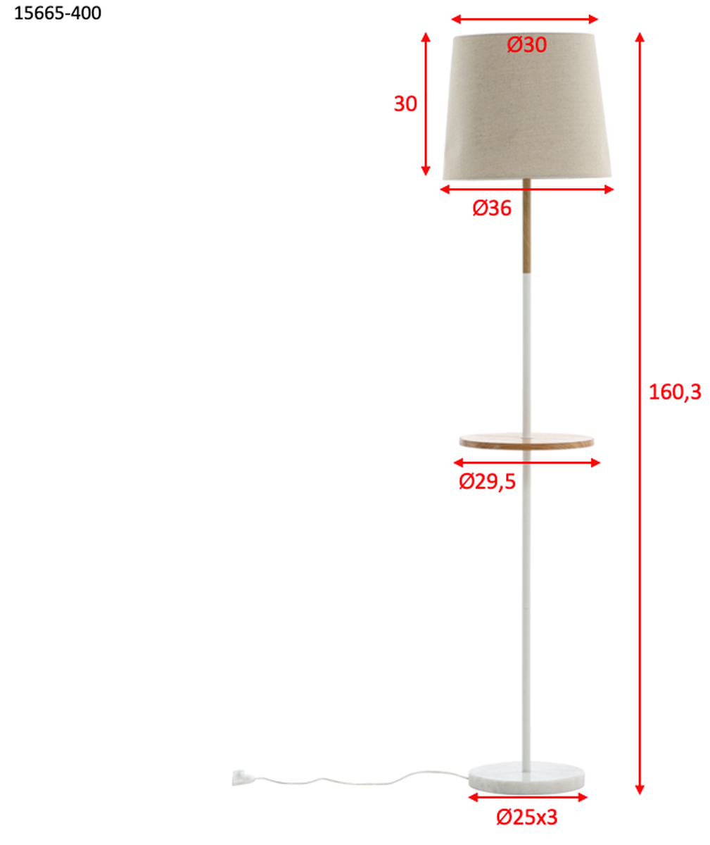 Hattman gulvlampe 165 cm - Hvit/Beige-Gulvlamper-Venture Home-15665-400-Lightup.no