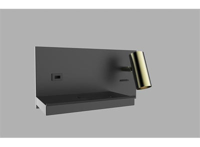 Havana høyre vegglampe med trådløs lader - Svart-Vegglamper-Scanlight-169595-Lightup.no