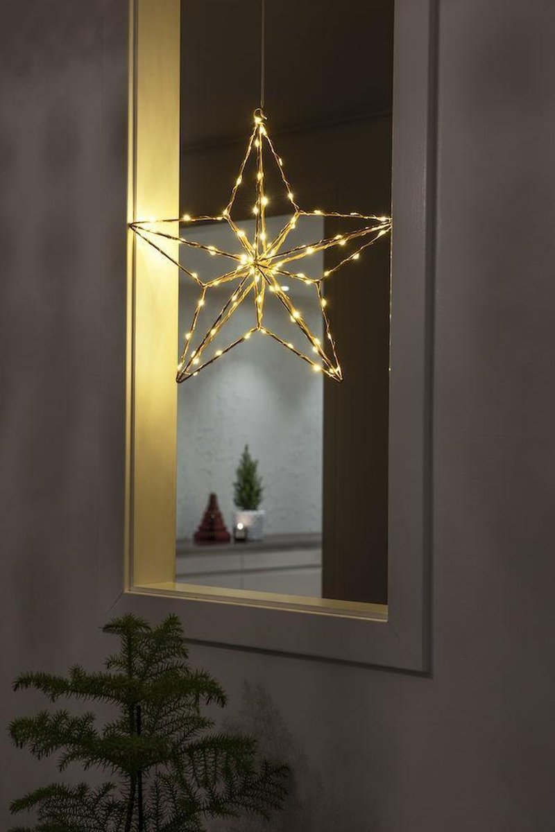 Hengende gullstjerne 36 cm-Julebelysning adventstjerne-Konstsmide-1802-883-Lightup.no