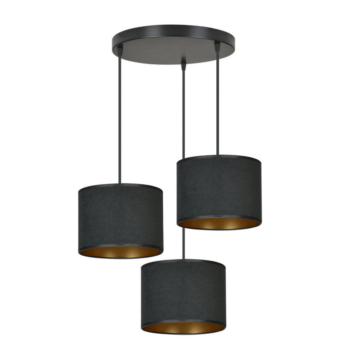 Hilde rondell takpendel 3 lys - Sort/Gullfarget-Takpendler-Emibig-Sort / Gull-1054/3PREM-Lightup.no