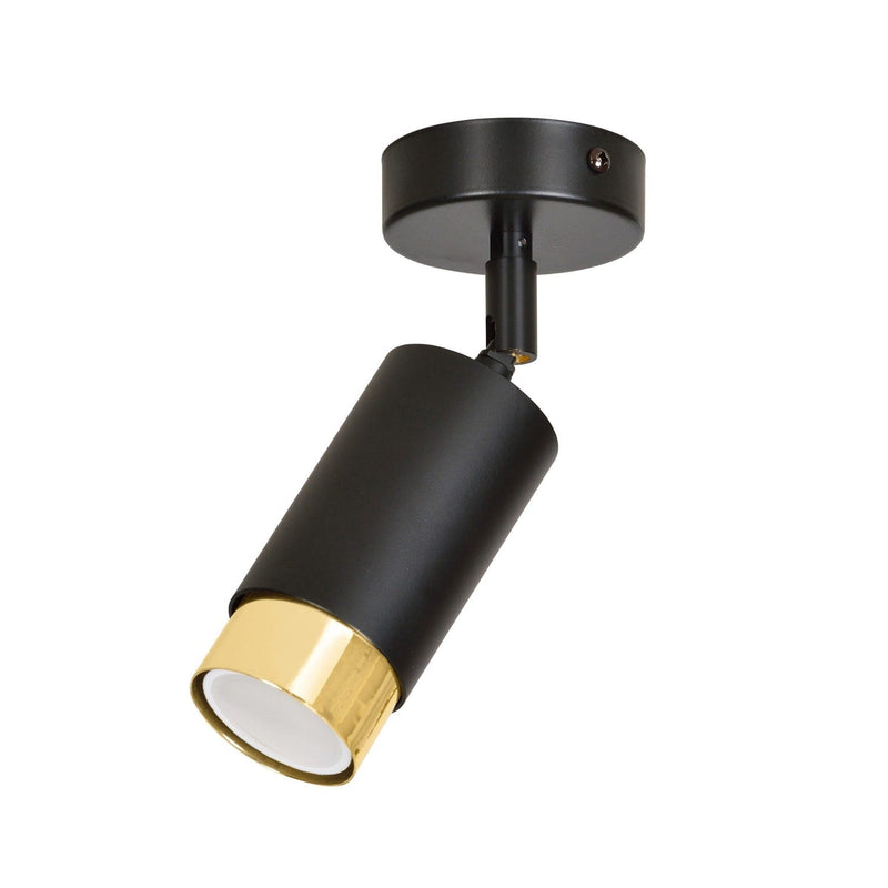 Hiro takspot 1 lys - Svart/Gullfarget-Taklamper-Emibig-965/1-Lightup.no