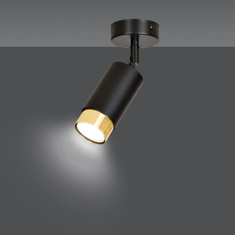 Hiro takspot 1 lys - Svart/Gullfarget-Taklamper-Emibig-965/1-Lightup.no