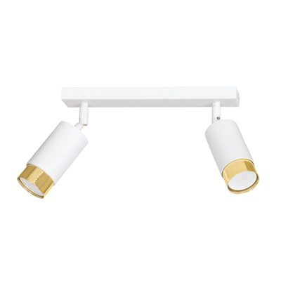 Hiro takspot 2 lys - Hvit/Gullfarget-Taklamper-Emibig-963/2-Lightup.no