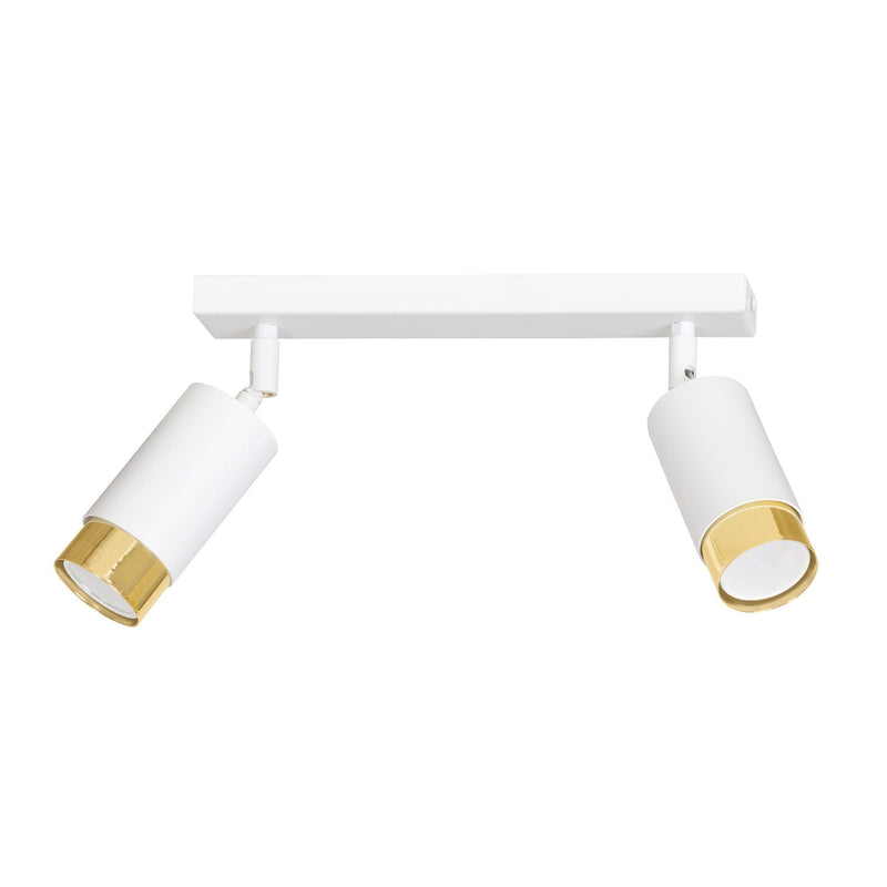 Hiro takspot 2 lys - Hvit/Gullfarget-Taklamper-Emibig-963/2-Lightup.no