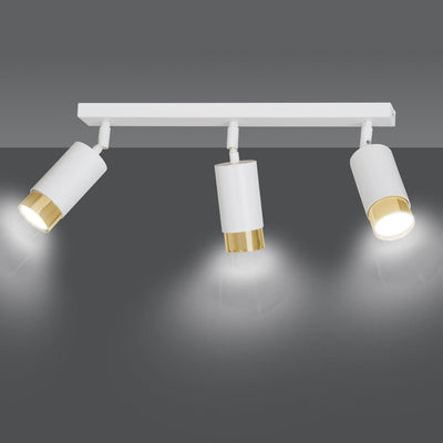 Hiro takspot 3 lys - Hvit/Gullfarget-Taklamper-Emibig-963/3-Lightup.no