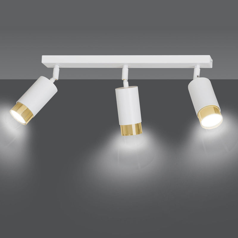 Hiro takspot 3 lys - Hvit/Gullfarget-Taklamper-Emibig-963/3-Lightup.no